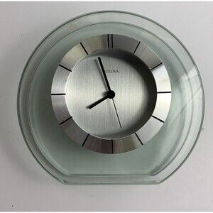 Buliva Quartz Clock Clear Desk/Table Acrylic Frame Battery Operated TESTED